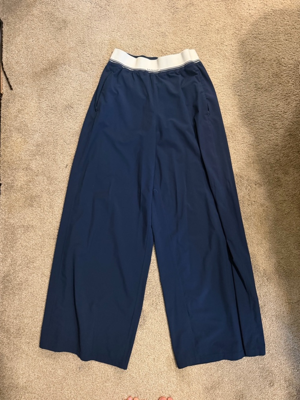 Lululemon High-Rise Wide-Leg Pants with White Logo Waistband